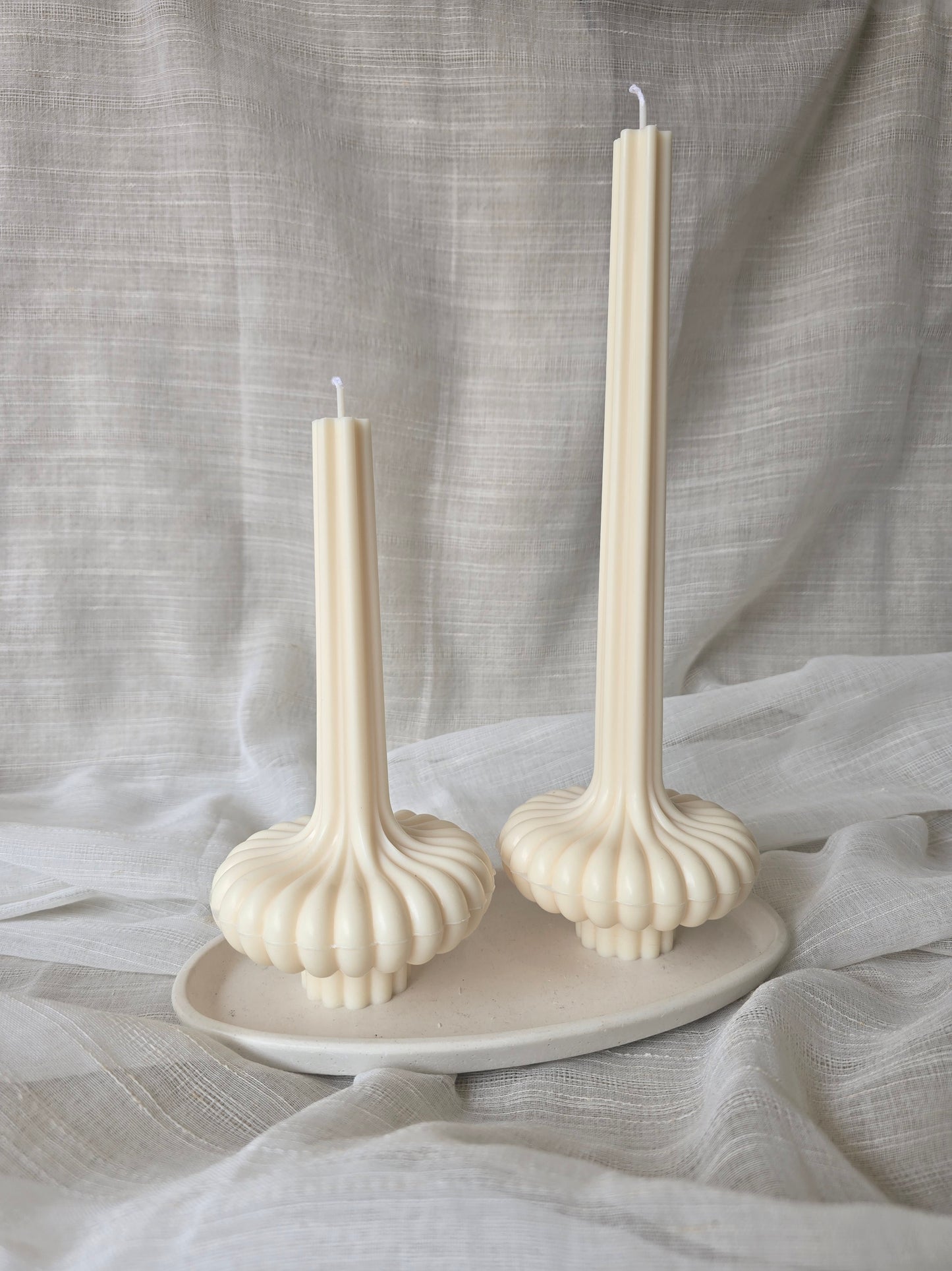 Juliet Ribbed Taper Candle- Tall & Short