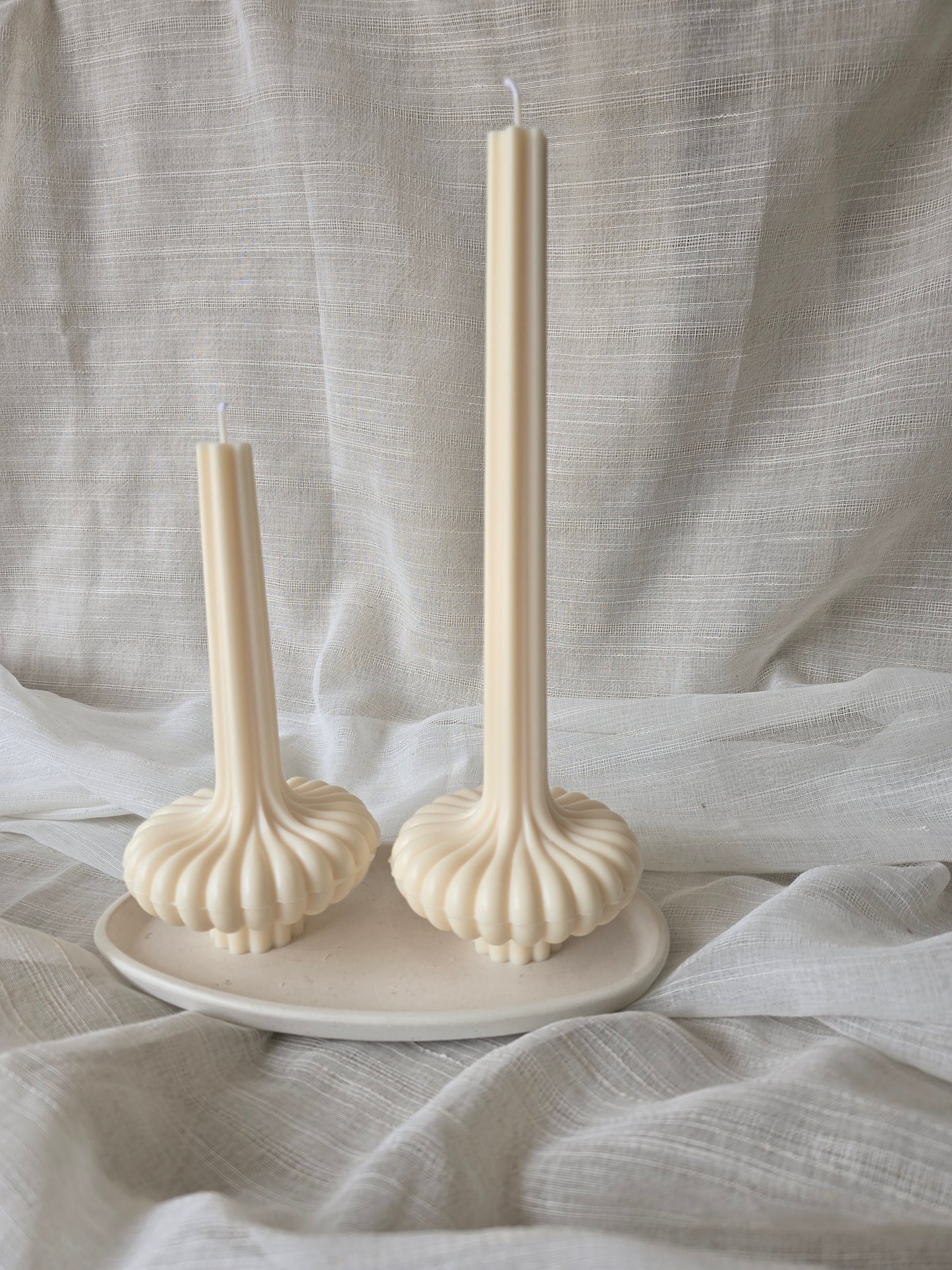 Juliet Ribbed Taper Candle- Tall & Short