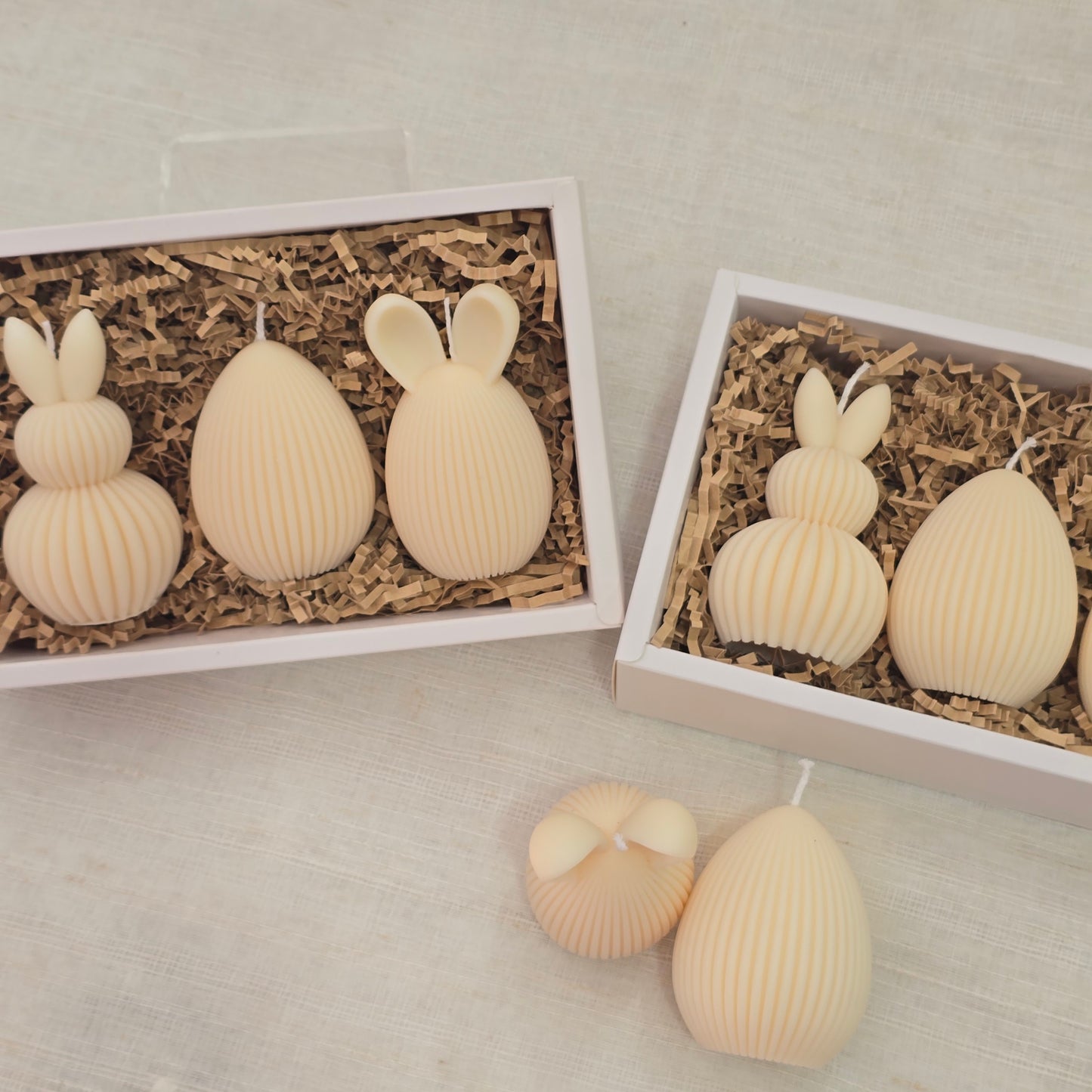 Enchanted Easter Trio – Luxury Bunny & Egg Candle Set