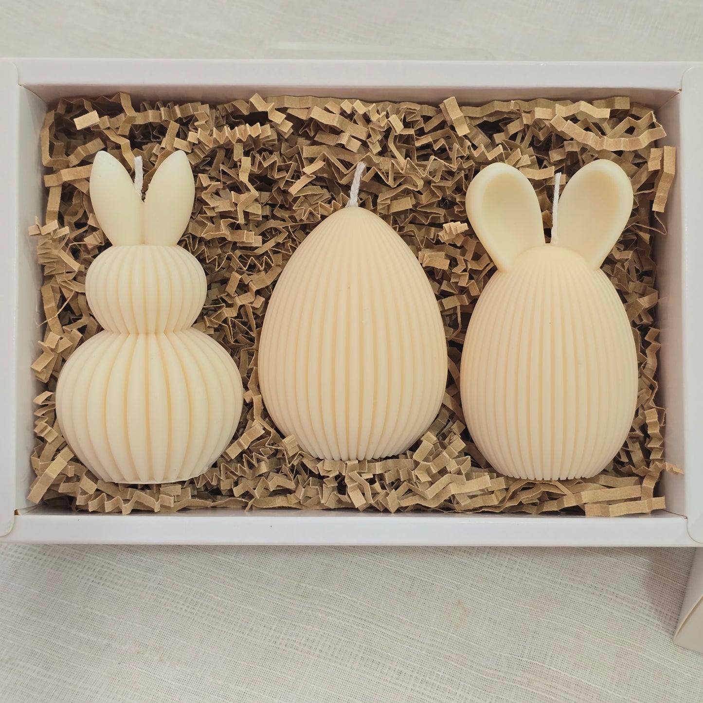 Enchanted Easter Trio – Luxury Bunny & Egg Candle Set